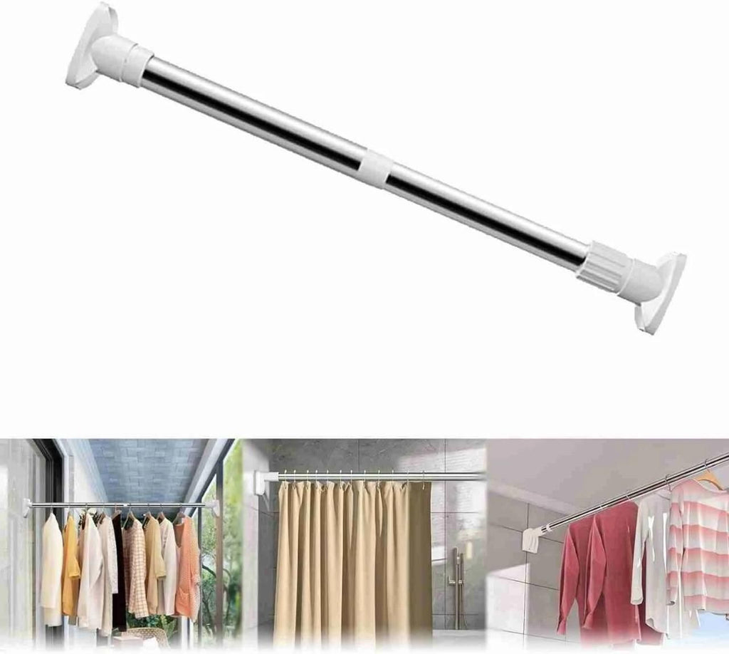 Drill-Free Multifunctional Adjustable Rod - Stainless Steel Shower Curtain Tension Rod