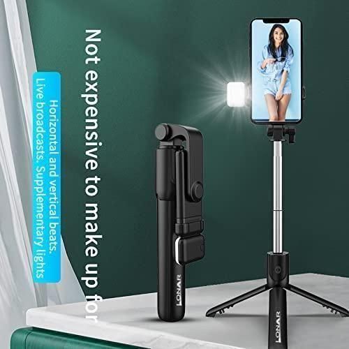 Extendable Flash 3-in-1 Selfie Stick Tripod with Bluetooth Remote - Portable Phone Stand