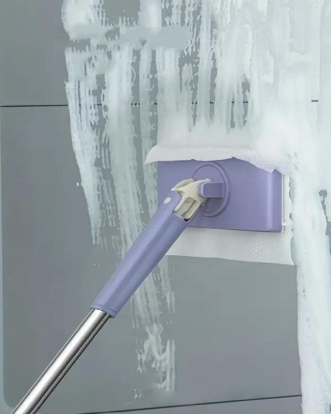 Easy-Clean Mini Mop With Auto Cloth Grip - Compact Cleaning Tool